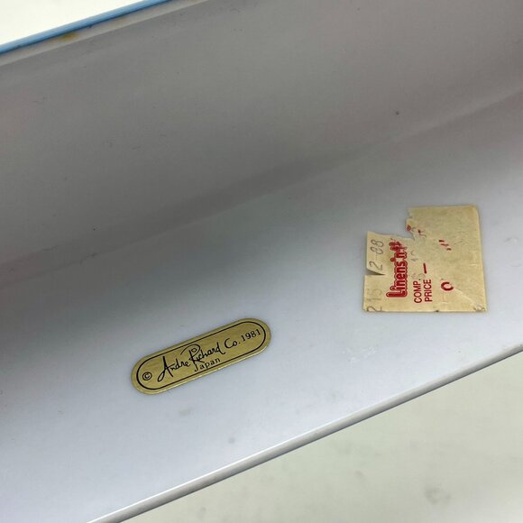 Vintage 80s Andre Richard Japan 1981 Melamine Tissue Box Cover Powder Blue - Picture 3 of 5